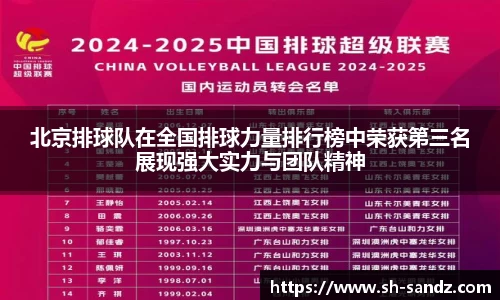 北京排球队在全国排球力量排行榜中荣获第三名展现强大实力与团队精神